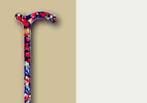 英国製総花柄伸縮杖ダークブルー・レッド