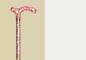 英国製総花柄伸縮杖ピンク・フローラル