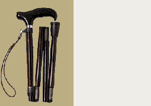 カーボン製折りたたみ伸縮杖/黒檀巻き