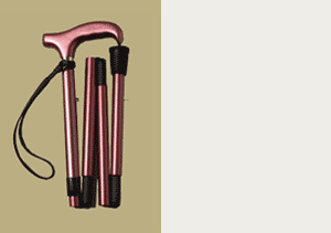 カーボン製折りたたみ伸縮杖/ベーシックピンク